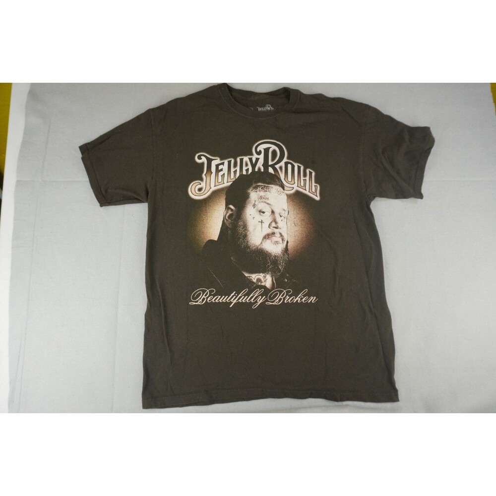 Jelly Roll Beautifully Broken Graphic T-Shirt Mens Size Large Made in Mexico L
